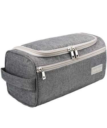 Pantheon Men's Toiletry Bag - Toiletry Organizer Wash Bag Hanging Dopp Kit Shaving Kit Travel for Bathroom Shower (Grey)