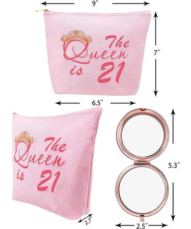 21st Birthday Gifts for Her - Finally 21 Rose Gold Decorations with Mirror and Bag - Perfect Gift for 21 Year Old Women - Buy Online on GoSupps.com