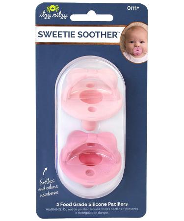 Itzy Ritzy Sweetie Soother Silicone Pacifiers (2 Pack) - Safe for 0+ Months, Cute Bow Design - Buy Online on GoSupps.com