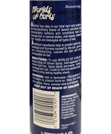  VALUE PACK OF 3 WORLDS OF CURLS COMB-OUT COND OIL SHEEN SPRAY NORMAL 8 OUNCE EA - Buy Online on GoSupps.com