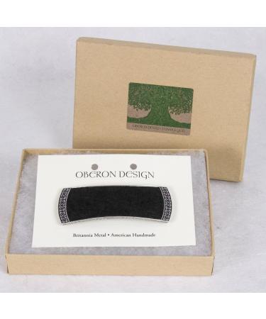 Celtic Leather Hair Clip - Handcrafted Metal & Leather Barrette | Made in USA | 70mm Clip by Oberon Design | 3 Colors - Buy Online on GoSupps.com