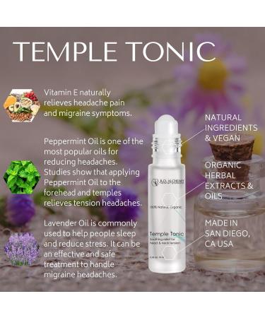 RD Alchemy - 100% Natural & Organic Temple Tonic - Soothing Aromatherapy Stick for Head and Neck Tension - Peppermint Oil Roll On w/Lavender Essential Oil - Buy Online on GoSupps.com
