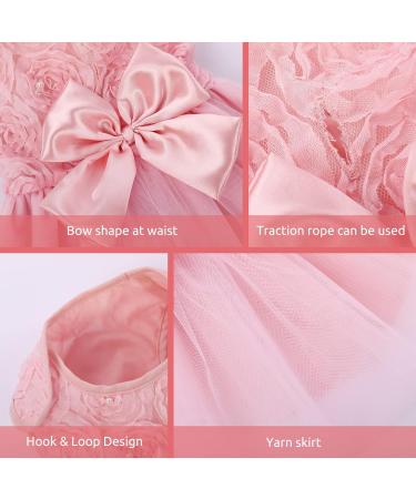 Shop Asenku Dog Dress - Princess Lace Puppy Wedding & Birthday Party Outfit for Small to Medium Dogs & Cats - Light Pink - Buy Online on GoSupps.com