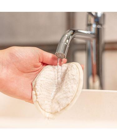 Glart 44AP Washable Cosmetic Pads for Make-Up Removal | 7 Beige & White Pads + Wash Bag | Eco-Friendly & Reusable - Buy Online on GoSupps.com