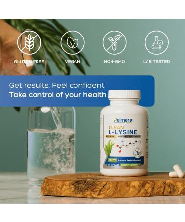 Palmara Health Clean L-Lysine 600mg, 120 Capsules | Vegan, Non-GMO, & Gluten Free (2 Pack (240 Capsules)) - Buy Online on GoSupps.com
