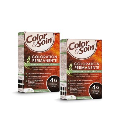 PARAVOSTRA Color & Soin 4G Golden Brown | 30 Day Hair Colour Kit | Total Coverage & Long Lasting Shine | White Hair Camouflaged Nourished & Hydrated | All Hair Types | Pack of 2 x 135 ml