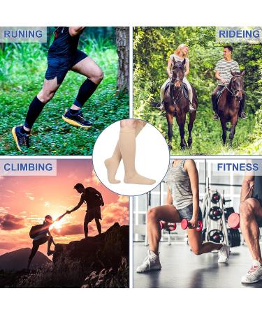 GODORIO Closed Toe Compression Socks 20-32mmHg Knee High - Best for Running, Nursing, Hiking - Beige - Size M - Buy Online on GoSupps.com