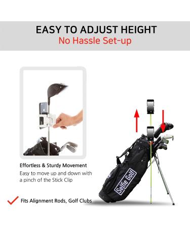 SelfieGOLF Record Golf Swing Holder - PGA Best Product Winner | Selfie Putting Training Aid for Any Golf Bag - Red/Black - Buy Online on GoSupps.com