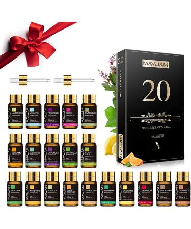 MAYJAM 20 Pcs Pure Essential Oil Gift Set - for Diffuser, Humidifiers, Skin Care, Massage - Fragrance Oil Scent for DIY Candle and Soap Making - 5ML - Perfect Gift for Friends - Buy Online on GoSupps.com