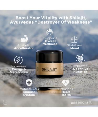 Organic Himalayan Shilajit Resin - 500mg Max Potency, Lab Tested Pure Shilajit for Men and Women, 85+ Trace Minerals Fulvic Acid, Immune Support, Energy & Cognitive Performance, 4 Month Supply, 60g - Buy Online on GoSupps.com