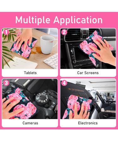 Amaxiu Flower Microfiber Glasses Cleaning Cloths - 6 Piece Multicolored Set | Soft & Reusable | Perfect for Sunglasses Camera Cell Phones & Laptops - 16x16cm - Buy Online on GoSupps.com