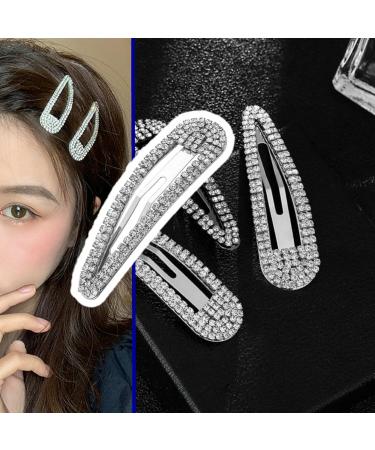 Silver Sparkly Hair Clips for Women - Large Snap Hairclips by FANGHUIER - Buy Online on GoSupps.com