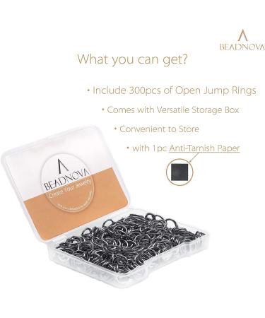 BEADNOVA 8mm Gun Black Jump Rings for Jewelry Making and Keychains (300Pcs) - Buy Online on GoSupps.com