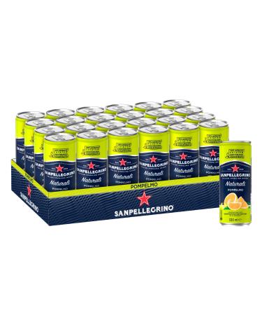 Sanpellegrino San Pellegrino Naturali Pompelmo Grapefruit lemonade with 11% grapefruit juice (from concentrate) 24 pack (24 x 330ml) disposable doses pompelmo grapefruit lemonade 330 ml (24 Pack)
