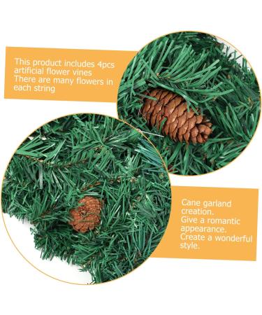 HOMSFOU Christmas Cane Xmas Tree Garland Decor Christmas Red Berry Garland Artificial Christmas Garland Christmas Hanging Rattan Garland Holiday Berry Wreath Pvc Ornament Wedding White - Buy Online on GoSupps.com