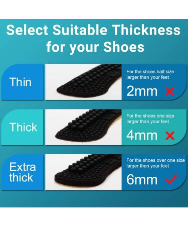3 Pairs Heel Grips Liner Cushions Inserts for Loose Shoes - 6mm 4D Heel Pads for Men & Women | Prevent Heel Slip Blisters & Improve Comfort - Black - Buy Online on GoSupps.com