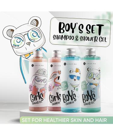 Amarina Boys Bodywash Shampoo Set - 200ml & 200ml | Gentle Cleanser for Kids | International Shipping - Buy Online on GoSupps.com
