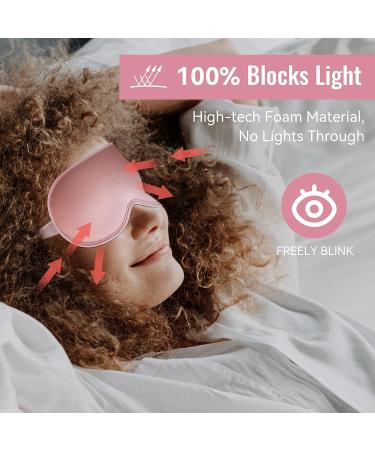 3D Deep Contoured Sleep Mask - 99% Light Block Out - Adjustable Strap - Pink - Buy Online on GoSupps.com
