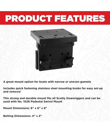 Scotty #1025 Right Angle Side Mount for Downrigger Models 1080-1116 - Durable Black Accessory for Fishing - Buy Online on GoSupps.com