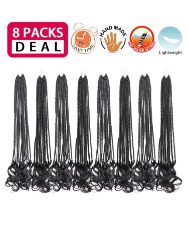 French Curl Crochet Braids 22 Inch - 8 Pack Pre-Looped Box Braids for Black Women (1B) - Buy Online on GoSupps.com