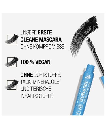 Manhattan Clean & Free Waterproof Mascara - Vegan Nourishing Brown - 7 ml | International Shipping - Buy Online on GoSupps.com