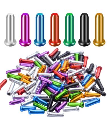 100pcs Cable Ends Caps Cycling Cable End Crimps Bikes Brake Tips Shifter Cable Ends for Road Bike and Mountain Bicycle,Random Color