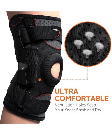 Omples Hinged Knee Brace for Meniscus Tear & Arthritis Pain - Black Large - Buy Online on GoSupps.com