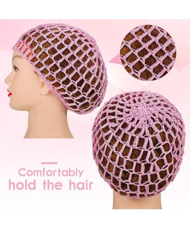 9 Piece Mesh Crochet Hair Net Snood Hat Set for Women- Black Pink | Hair Cover for Sleeping and Styling - Buy Online on GoSupps.com