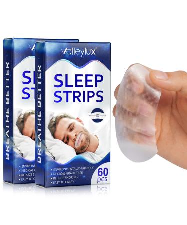 Mouth Tape for Snoring (60PC x 2) Sleep Mouth Strips for Less Mouth Breathing Advanced Gentle Mouth Tape for Nose Breathing Nighttime Sleeping Mouth Breathing and Loud Snoring