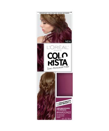 L'Oreal Paris Colorista Semi-Permanent Hair Color for Brunette Hair  Maroon