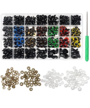 TOAOB 780pcs Plastic Safety Eyes and Noses Assorted Colors 6mm to 12mm Crafts Safety Eyes with Washers for Dolls Stuffed Animals Amigurumis Crochet Bears Craft Making Mixed color - Buy Online on GoSupps.com