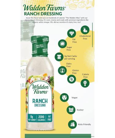 Walden Farms Ranch Dressing - Calorie Free - 12 fl oz - Buy Online on GoSupps.com
