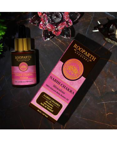Rooparth Ayurveda Nabhi Chakra Belly Button Oil For Healthy Hair Skin & Body With 16+ ingredients including Ajwain Ginger Neem Heeng & Pure Cow Ghee. Ayuvedic Belly Button Oil - Buy Online on GoSupps.com