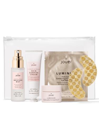 Jouer Skincare Starter Set - Includes Vitamin K Cream Skin Barrier Repair DD Cream Caffeine Eye Patches and Face Moisture Mist
