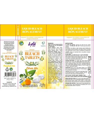 Ultra Max Concentrated Water Activated Bleach Tablets - 42 Phosphate-Free Tablets for Laundry & Cleaning | Citrus Scent | Replaces Liquid Bleach - Buy Online on GoSupps.com