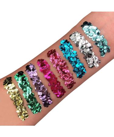 Biodegradable Eco-Glitter Set | 100% Organic Cosmetic Glitter for Face Body Nails & Hair - Moon Glitter (6x3g + Fixation Gel) - Buy Online on GoSupps.com