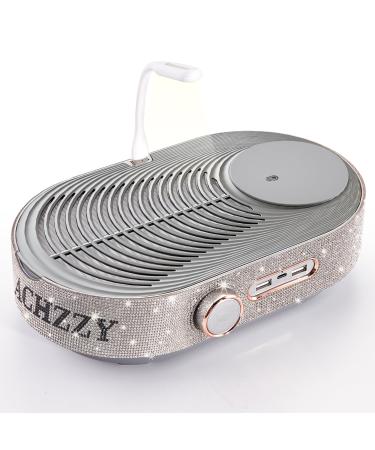 Nail Dust Collector with 6000mAh Battery Wireless Portable Reusable Filter and Adjustable Suction Diamond Dust Collector Low Noise - Upgrade Nail Salon with Achzzy Nail Dust Collector