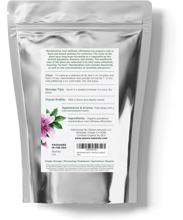 Organic Marshmallow Root Powder 16 oz - USDA Certified Althaea Officinalis Herb, 1 lb Powdered Pack - Althea Officinalis, Marshmellow Root Organic - Buy Online on GoSupps.com