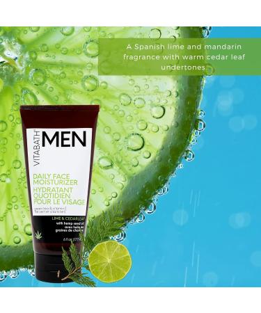 Vitabath Men's Reviving Face Cream - Hydrating Skincare for Dry Skin Reduces Wrinkles & Fine Lines - Lime & Cedarleaf - 6 fl oz - Buy Online on GoSupps.com