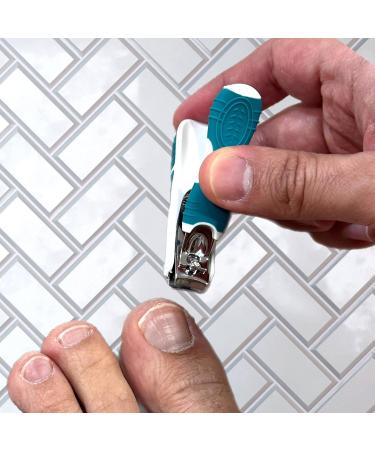 ALAZCO Nail Clippers with No Splash Storage Box - Stainless Steel Sharp Blades for Men Women Kids & Seniors | Non-Slip Comfort Grip | Perfect for Home & Travel - Buy Online on GoSupps.com