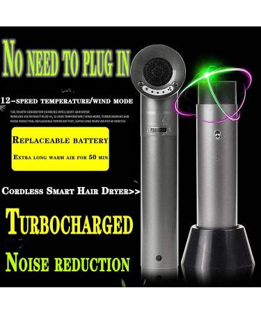 Wireless Hair Dryer Portable USB Intelligent Cordless Hair Dryer Blow Dryer for Art Drying Home School Pet Care Outdoor Travel Standardversion - Buy Online on GoSupps.com