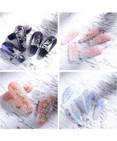 3D Embossed Christmas Nail Art Stickers Decals 4 Sheets 5D Self-Adhesive Snowman Snowflakes Nail Supplies Nail Art Design Decoration Accessories - Buy Online on GoSupps.com