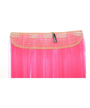 WIG ME UP - YZF-3177-TF2315 Hairpiece Halfwig (half wig) 5 Microclip Clip-In Extension wide full back of head long straight extreme bright neon colours pink 23inch - Buy Online on GoSupps.com