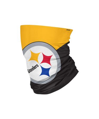 FOCO Unisex-Adult NFL Big Logo Multi-Use Neck Gaiter Pittsburgh Steelers Big Logo