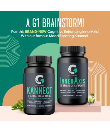 G1 NUTRITION InnerAxis 2-in-1 Brain and Gut Health Probiotic 10 Billion CFU 8 Symbiotic Strains for Gut Psychobiotic Mood and Brain Support Acidophilus Probiotic for Women and Men 30 Servings - Buy Online on GoSupps.com