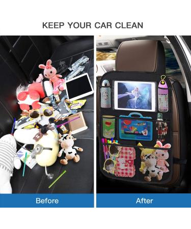 Backrage Protection for Car: Uihol 2-Piece Back Seat Organizer Waterproof Oxford Fabric with iPad Pocket & Kick-Mat Protection - Buy Online on GoSupps.com