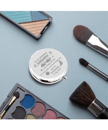 Personalized Goddaughter Compact Mirror - Engraved Stainless Steel Pocket Mirror for Graduation, Birthday, Wedding - CREATCABIN - Buy Online on GoSupps.com