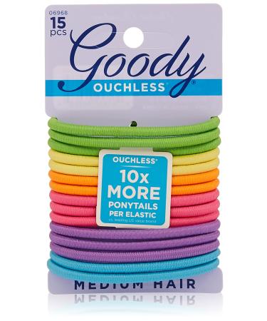 GOODY WoMens Ouchless Elastics Neon 15 Count