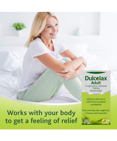Dulcolax Adult 5mg Gastro-resistant Tablets - Fast Constipation Relief, 20 Count Pack - Buy Online on GoSupps.com