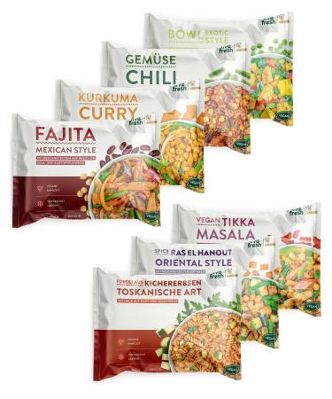 LiveFresh vegan Bowls 14x400g |Low carb & high protein dishes for every day |Gentle shocked |Quickly prepared |100% vegan ingredients